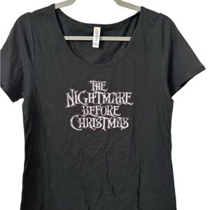 NWT LuLaRoe Black Graphic Tee - The Nightmare Before Christmas. Size Medium